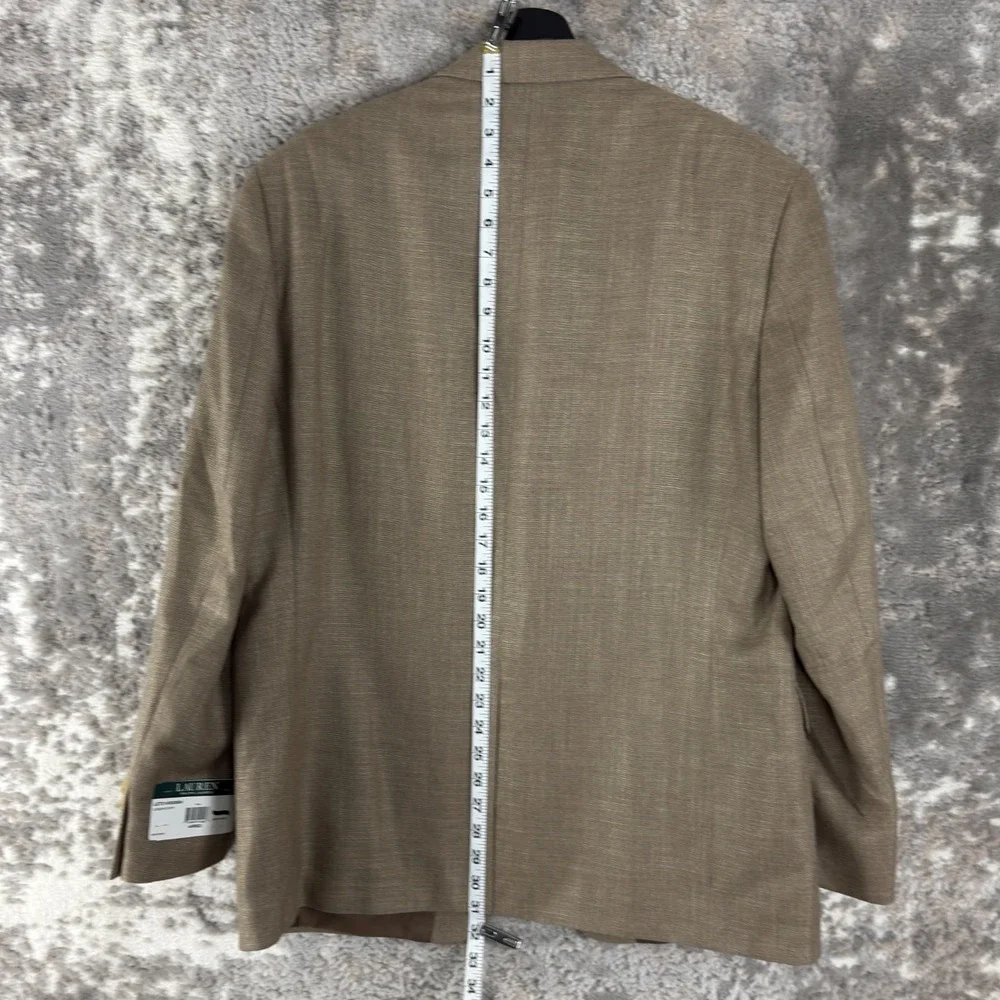 NEW Lauren Ralph Lauren Size 44R Career Linen‎ Blend Blazer Jacket Brown Button